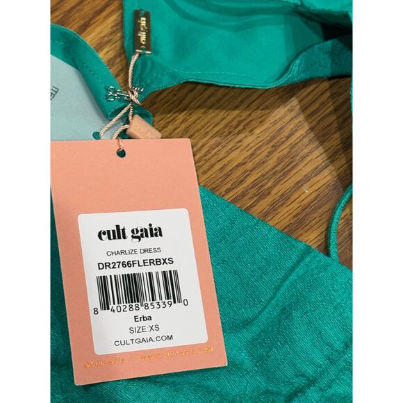 CULT GAIA Emerald green Erba Charlize Cut Out Midi Dress XS - Picture 10 of 14
